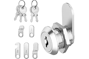 NODCOWS Cerradura Buzon, Cerradura de Buzón con 5 Placas Diferentes y 5 Llaves, Cierres Seguridad, Cerradura Universal de Seguridad, Cerradura de Levas, para Taquilla, Puerta de Armario (20mm)