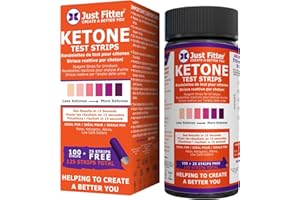 JUST FITTER Ketone Keto Urine Test Strips. Look and Feel Great on a Low Carb Ketogenic Diet. Accurately Measure Your Fat Burning Ketosis Levels in 15 Seconds. 125 Strips.