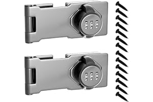 CIMSFCOR Lot de 2 loquets à code à 3 chiffres, serrure à combinaison sans clé avec 7 vis et 1 broche à combinaison pour petites portes, armoires, portes de grange d'extérieur (argenté)