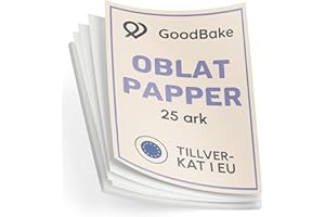 GoodBake paper paper 25 sheets, A4 format, edible waffle paper for printing and painting, wafer paper and photo cakes, vegan and gluten free