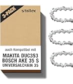 3x Sägekette + Schwert 30cm Halbmeißel 3/8 LP 44 TG 1,3mm Für