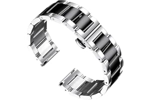 BINLUN Correas de Reloj de Acero Inoxidable Correa Reloj de Metal Pulido Mate Cepillado Correa Recambiopara Hombres Mujer 16mm/18mm/20mm/21mm/22mm/ 23mm/24mm/26mm con Mariposa Hebilla
