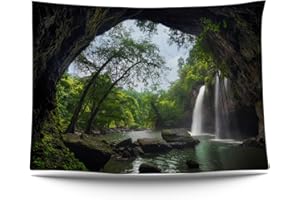 Ulticool – Cascada de árboles naturaleza – Póster de tapiz – 200 x 150 cm – Póster de jardín – Tapiz grande – Accesorio de decoración para jardín y salón