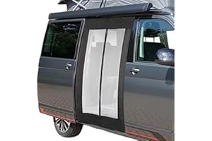 GEARCELL Magnetic Mosquito Net fit For VW T5 T6 Only, Sliding Door Magnetic Fly Screen Van 151 * 118 Black Mesh Mosquito Net Sun Protector