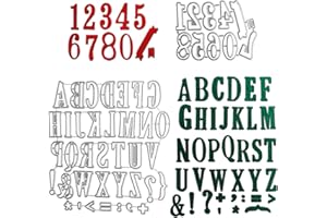 VINFUTUR Fustelle Lettere Alfabeto Fustelle Numeri 0-8 Stencil Cutting Dies Goffratura Fai da Te Scrapbooking Album Carta Biglietti Inviti Cartolina d'Auguri Decorazione
