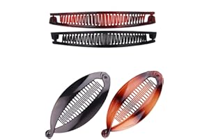 YCFISH 4 Pcs Banana Hair Clips for Fine Hair and Thick Hair, Fishtail Small Banana Hair Clip,for Women Bananas Clip Double Comb Long Hair Clips Ponytail Hair Comb Bananas