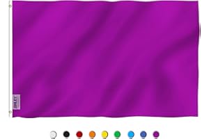 ANLEY Fly Breeze 3x5 Foot Solid Purple Flag - Vivid Color and UV Fade Resistant - Canvas Header and Double Stitched - Plain Purple Flags Polyester with Brass Grommets 3 X 5 Ft