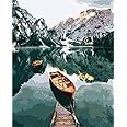 Paint by Numbers for Adult, DIY Canvas Oil Painting Kit for Kid with Paintbrushes Acrylic Pigment Drawing Paintwork 16x20inch（Farmer Boat