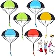 Excefore Parachute Toy Tangle Free Throwing Hand Throw Parachute Army Man Parachute Figures Hand Throw Soldiers Parachute Toss It Up and Watching Landing Outdoor Flying Toys (6 Pack)