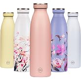 GH Stainless Steel Water Bottle 500 ml Peach Punch Reusable Vacuum Metal Thermos Flask Water Bottle Leak-proof Insulated Thermos Flask BPA-Free Insulated Flask for Sports Office
