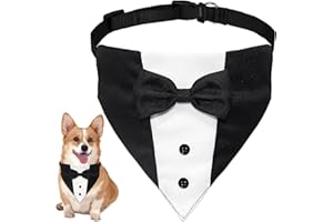 WEITAPYT Hund Smoking Bandana Halsband, Fliege für Hunde, Hund Smoking Bandana, Verstellbare Formelle Krawatte für Kleine, Mittelgroße und Große Hunde, Geeignet für Hochzeiten, Geburtstagsfeiern/S