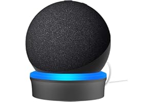 Agandax Soporte para Dot 4/5 Generación, Accesorios Base Ahorro Espacio con Gestión de Cables Incorporada para Dormitorio, Soporte Mesa para Dot 4.ª con Guía de Luz Efecto Halo Mejorado