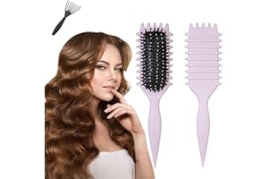 SONEAT Curly Hair Brush Detangle Hair Brush Curl Defining Brush Curl Brush Wet Hair Brush Define Curls Brush Brush for Curly Hair (Purple)
