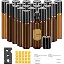 Opemg 12 Stück Mini Roll-on Flaschen 1ml Gold - Nachfüllbar Für ätherische Öle & Aromatherapie