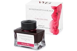 WORDSWORTH & BLACK Wordsworth and Black Fountain Pen Ink Bottle (50 ml) Premium Luxury Edition, [Fuschia Pink] Fountain Pens Bottled Ink; Classic Designed Bottle Smooth Flow 50 ml