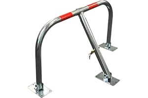 STREETWIZE ACCESSORIES Streetwize Hardened A3 Steel Folding Parking Barrier, 80cm Width, 3 Pad Lock Keys (Bolts Included)