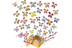 WILDPARTY 40 PCS Papillons Volants Magiques,20 Styles Couleurs Jouets Papillons Magiques avec Bande Élastique, Papillons Volants Surprise Cadeaux Mariage Anniversaire Décoration Saint Valentin Flying Butterfly