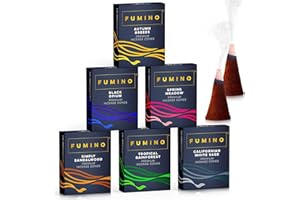 Fumino Encens Naturels Faits Maison Lot d’Encens Essentiels de 6 boîtes 120 cônes (90g) Masala Agarbatti Joss pour la Relaxation et la méditation, décoration intérieure - Enscens - Encensoir