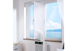 Fiitas Fensterabdichtung für Mobile Klimageräte 4M, Wasserdicht Weiß Klimaanlage Fensterabdichtung Verwendet für Hot Air Stop (400cm)