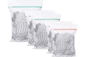 flintronic Worki na pranie, zestaw 5 worków na pranie do pralki, siatkowe worki na pranie do pralki na delikatne bluzki, skarpetki, bieliznę, bieliznę koronkową, ubrania dla niemowląt