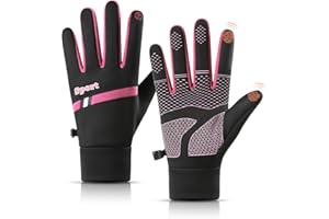STIEDEY Winter Thermal Gloves Womens, Waterproof Touch Screen Warm Driving Gloves With Anti-Slip Silicone for Ladies Sport Cycling Running Walking Biking Hiking