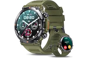 AVUMDA Smartwatch Herren mit Telefonfunktion,1.39" HD Fitnessuhr, Militär Smart Watch mit Blutdruck-,SpO2,Pulsuhr, Schrittzähler, 120 Sportmodi Sportuhren,Wasserdicht Uhren Herren für iOS Android