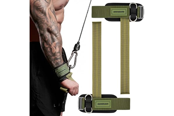 MANUEKLEAR dragstöd, styrketräning, kvinnor och män, 2-i-1 lyftremmar med D-ring för kabelmaskin, träning, dragstöd, gym för