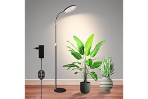 SENCHIKER lámpara para plantas de 24V, LM281B+ & 660nm, Luz de Cultivo de Espectro Completo con Temporizador, regulable en 5 niveles, altura ajustable 50-136cm, 20W 350μmol/m²/s@15cm