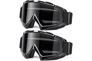 EASYOUNG Adult Motorcycle Goggles, 2-Pack ATV Dirt Bike for Youth, Teens, Men & Women - Wide Vision Riding Off-Road
