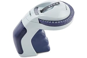 DYMO Étiqueteuse à embosser avec 3 rubans d'étiquettes | Kit de démarrage pour étiqueteuse Omega | Petit, design ergonomique avec molette à clic | pour la maison, le bricolage et les travaux manuels