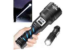 WOWNIGHT Torches Led Super Bright Rechargeable, Flashlight 600000 Lumens Torches Battery Powered, Tactical Torch Rechargeable, Powerful Torch Big Large Torch for Camping Dog Walking Emergency Gift