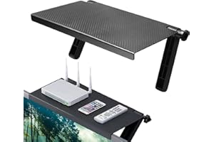 QUOTRE Supporto Monitor Staffa Pieghevole, 33x16 cm, Ripiano per TV, Regolabile, Design Antiscivolo, 1 Ripiano