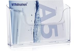 VITAdisplays Présentoir à prospectus de table DIN A5 en format paysage, support transparent et porte-brochures de table stable NE-210 1 pcs