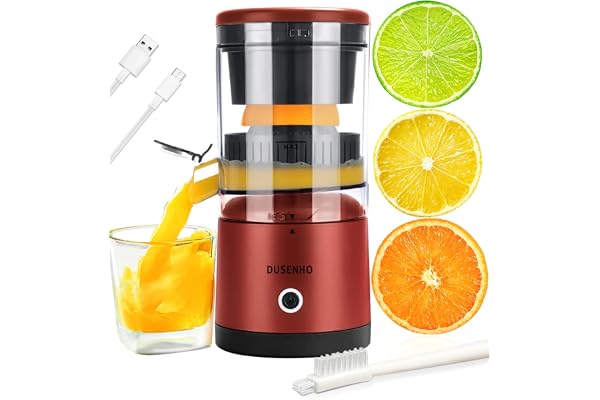 Presse Agrume Electrique Extracteur Jus USB Chargement pour Citron, Orange | 45 W | bec Anti-gouttes | Haut rendement | Portable
