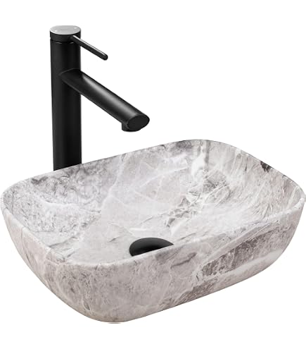 Rea Lavabo Sobre Encimera Amelia Mini: Elegancia En Gris Claro Para Baños Pequeños Con Estilo