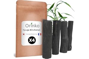 Orinko BINCHOTAN Japonés de Hyuga X4 (100 g, 25 g x 4) | Carbón Activado Binchotán Auténtico Tradicional de Japón (Miyazaki Pref.) Para la Purificación de Agua en Jarra…