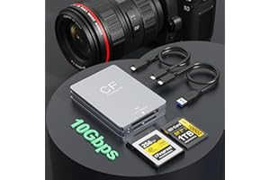 ROCKETEK Lector de Tarjetas CFexpress Tipo B y SD, Lector de Tarjetas CF Express de 10 Gbps con USB 3.1 Gen 2 Ultra Velocidad de transmisión, Adaptador de Tarjeta CFexpress Tipo B/SD con Cable USB C a USBC