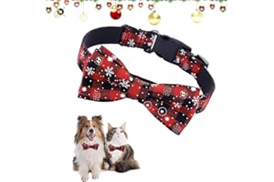 SMDBZDA Collar de Navidad Perro Gato, Pajarita Mascotas Navidad, Collar Perro de Navi-Dad Ajustable, Navi-Dad Coll-ar Gato, Na-vidad Pajaritas para Perros, para Perros Pequeños, Medianos y Grandes Gatos (XL)