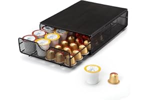 SYSYLY Porta capsule di caffè, organizer per cialde di caffè, cassetto per capsule di caffè, organizer per 35 capsule,nero, ideale per piccoli contatori di.