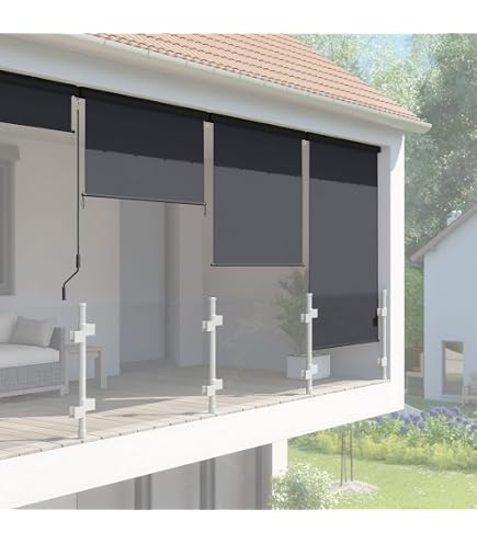 VidaXL Außenrollo 120 X 270 Cm Anthrazit – Kurbelrollo Für Balkon & Terrasse, Sicht- & Sonnenschutz | Höhenverstellbar