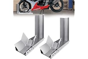 ‎YRHOME YRHome Verladehilfe Schiene Motorradwippe Motorradständer Vorderradklemme, Verstärkter Stand, Mit 3 Ankerbolzenlöchern, Hoher Sicherheitsfaktor (2 Stück)