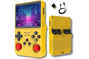 GENZO Consola Retro Portatil con 15000 Juegos - Mini Consola con Juegos de PS1, PSP, N64, NDS, SuperN, GameB, GBA, NeoG, etc. Pantall HD IPS 3.5'' 640*480 - R36S Quad Core 1,6 GHz y RAM 1GB