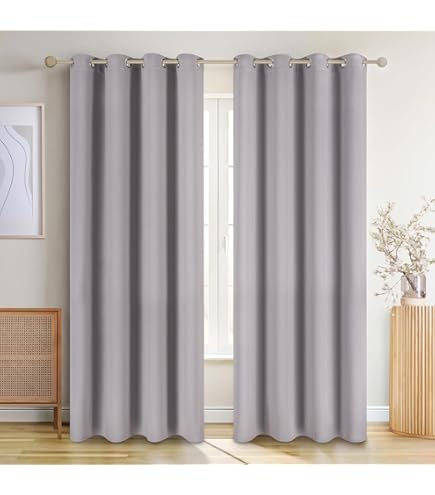 Joydeco Verduisteringsgordijnen 1 stuk, deurgordijn ondoorzichtige deurgordijn, deurgordijn met ogen thermo koudebescherming hittebescherming geluidsisolatie voor slaapkamer, woonkamer (donkerrood