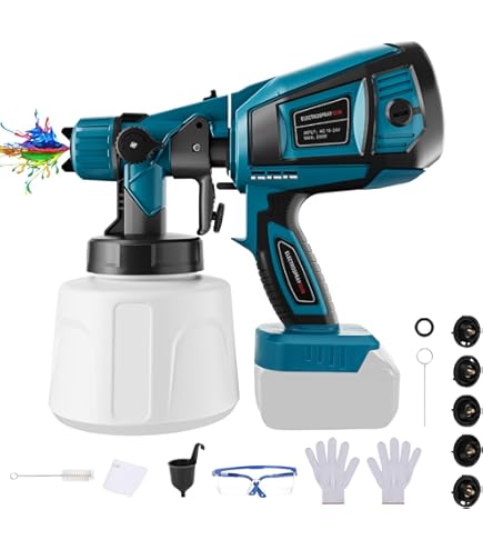 Accu verfspuitsysteem, elektrisch verfspuitapparaat voor Milwaukee M18 18V, 800 ml elektrisch lakpistool met 1,8 mm sproeiers, borstelloze motor, draadloos verfspuitpistool voor muren (zonder accu