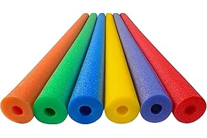 RUBU22A 6er-Pack Schwimmnudel für Kinder & Erwachsene - Lange Schaumstoff Poolnudel - 6 Farben zur Auswahl - Schwimmhilfe Strand & Wasserspiele - Wasserspielzeug - Wassernudel