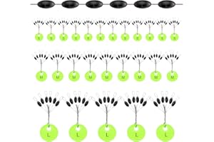 Nelxsene 150/300 Pezzi Stop Float Pesca, 6 in 1 Gomma Fermata Tappi Pesca, Dimensione 3S M L, Stop Filo Pesca con, Accessori Da Pesca per Linea
