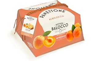 BOTTEGA BALOCCO Panettone con Albicocca 750gr - Incartato a Mano - Realizzato in collaborazione con Agrimontana- Made in Italy
