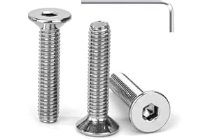 Tunejoy Tornillo Avellanado M6 x 30 mm Tornillos de Cabeza Avellanada Hexagonal de Acero Inoxidable A2 V2A Norma DIN 7991 con llave Allen Rosca Completa 30 piezas