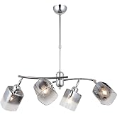 Lucea HOME MANIA, Lucea Derma, 4 X E27 Duy, Metal, Cam, 33 X 18 X 62 Cm, 1451-51-04, 4'l&uuml;, Krom Renkler