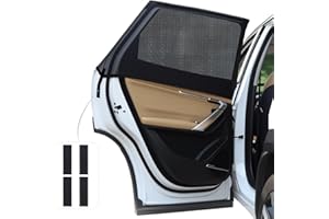 VORTIX Osłona przeciwsłoneczna do samochodu dla dzieci [2 sztuki] – idealny towarzysz podróży, z ochroną UV na poziomie 99%, cień zapewniający,wykonana z wysoce elastycznej siateczki poliestrowo-spandexowej